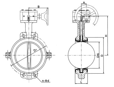 D371(半襯)、D371Fs(全襯)蝸輪對(duì)夾襯氟塑料蝶閥